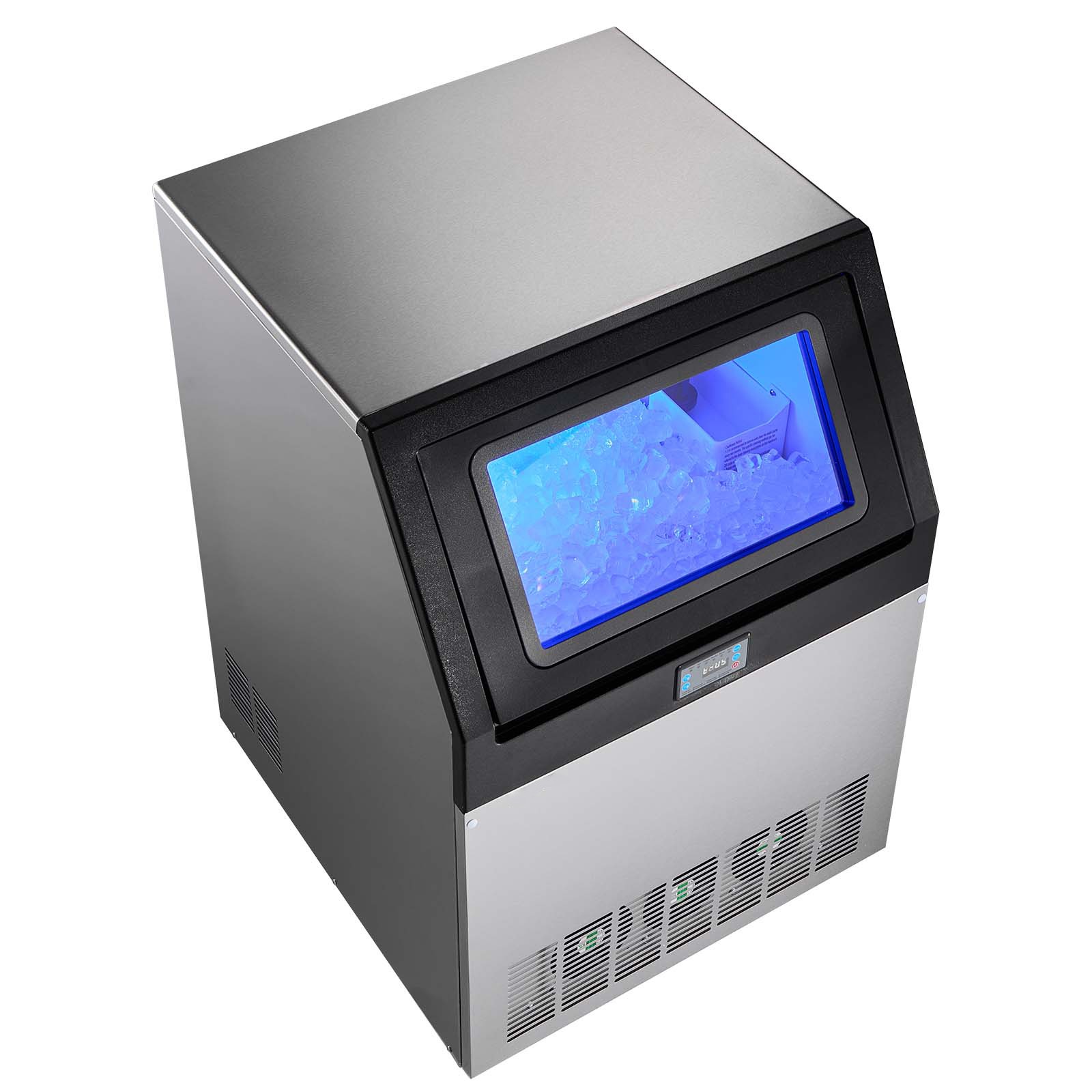 Uimoso 265lb/24h Commercial Ice Maker Freestanding Ice Cube Machine 85lb Storage