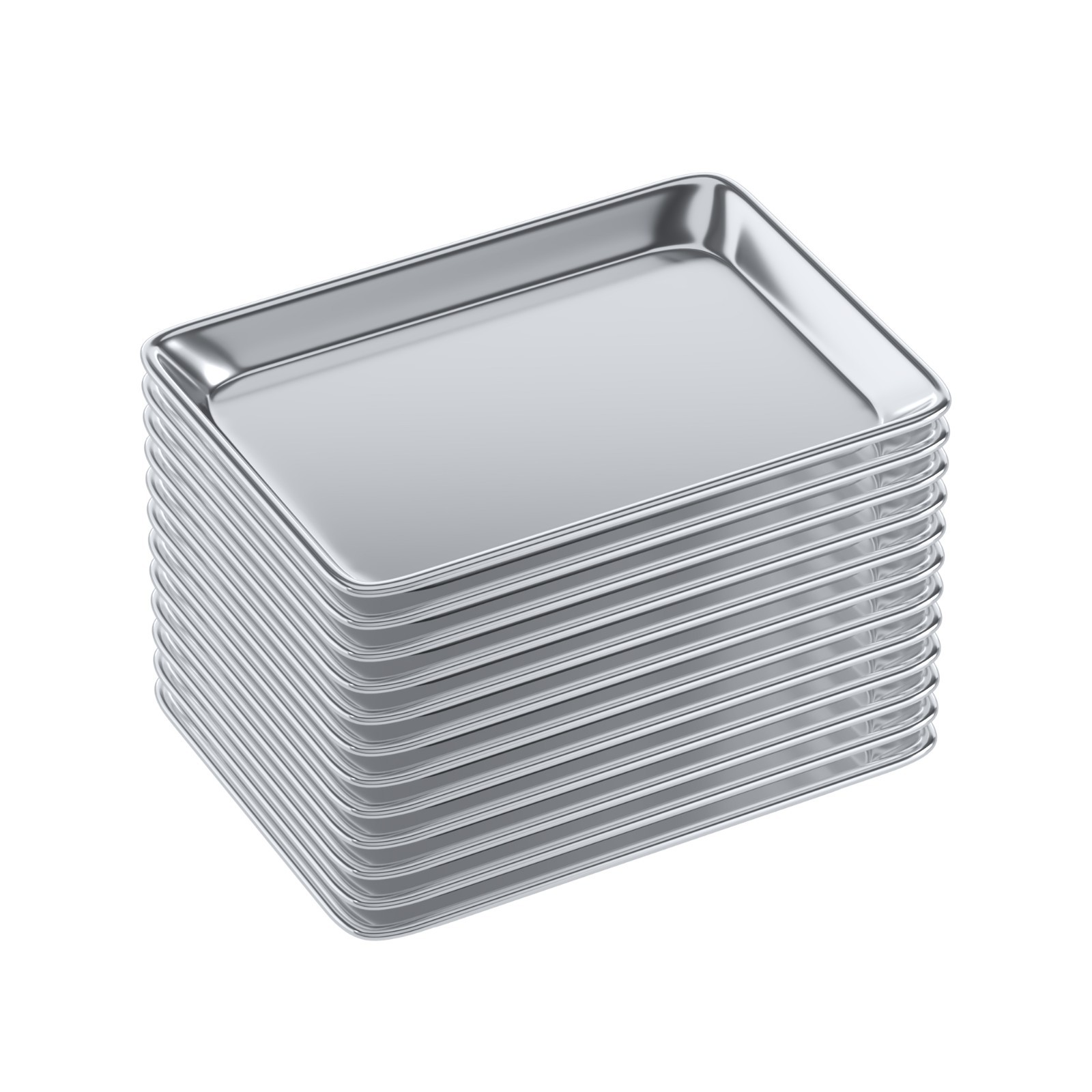 13 in. x 10 in. 19 Gauge Quarter Size Aluminum Bun / Sheet Pan. Pack of 12