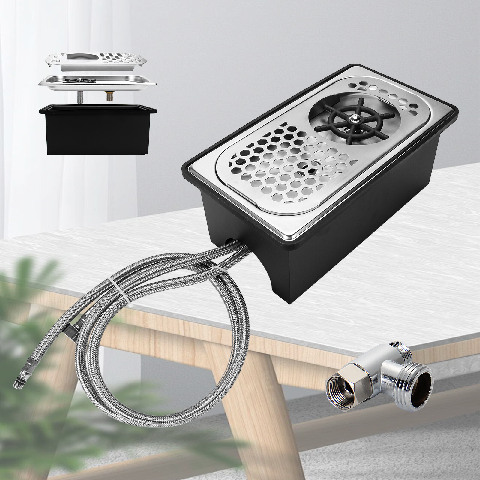 Automatic Glass Rinser Cup Washer Equipment Coffee Shop Bar Glass Sink Rinser