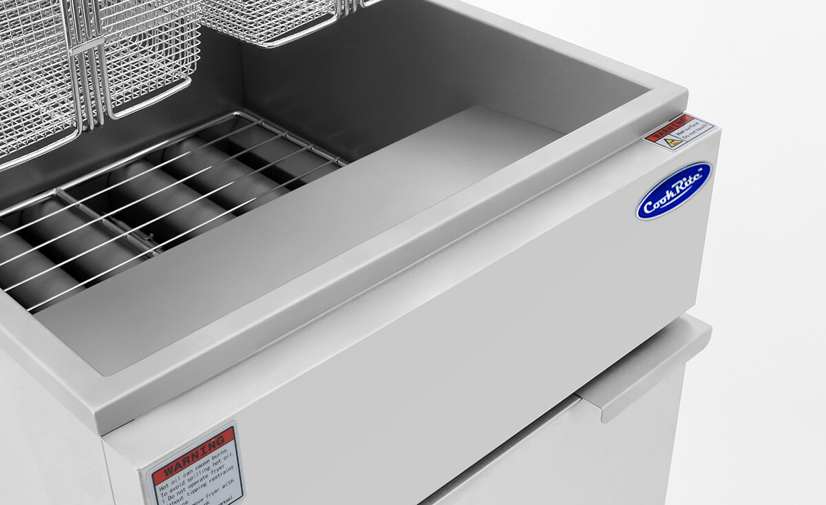 CookRite ATFS-40 Deep Fryer with two Baskets 3 Tube Stainless Steel Floor 40lbs