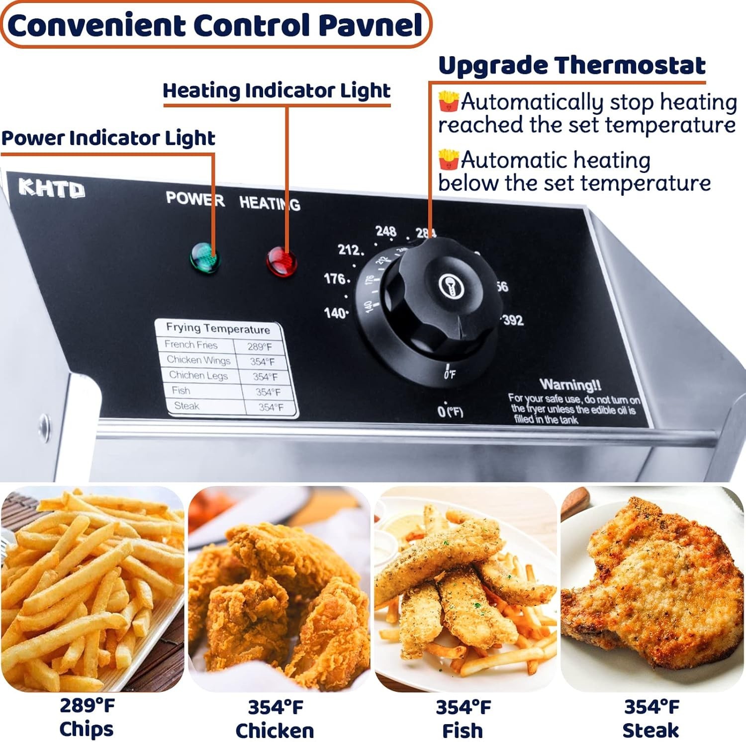 Commercial Countertop Deep Fryer, 3400W Stainless Steel