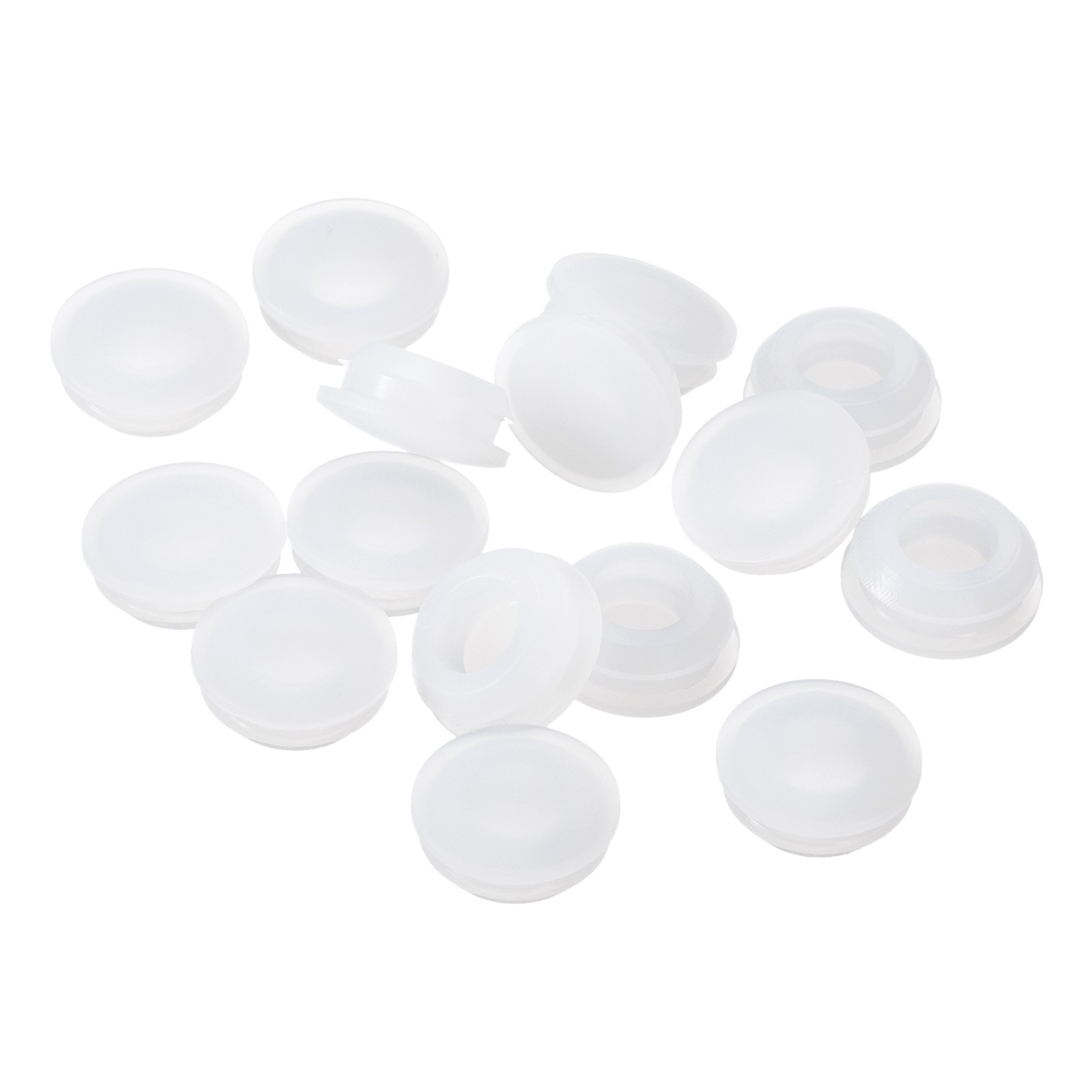 15Pcs Silicone Plugs, Rubber Round Hole Plugs for 12-13mm Hole, Translucent