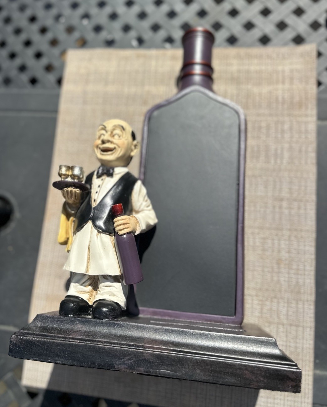 Decorative Resin Butler Chalkboard Wine Bottle Menu Board Kitchen Bar Decor 15”