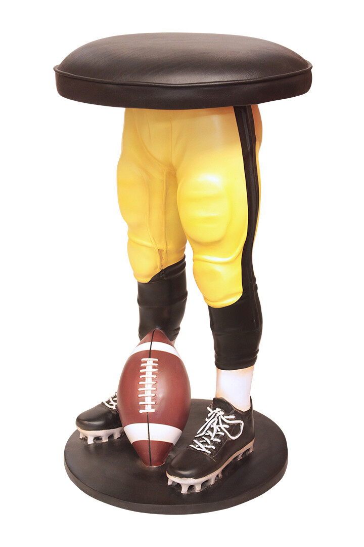 Football Stool – Sports Bar Stool Football Player in Yellow and Black Uniform