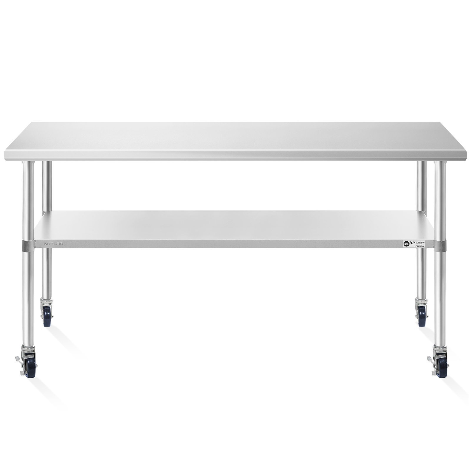 30×72 Stainless Steel Prep Table with Casters, NSF Commercial Restaurant Kitchen