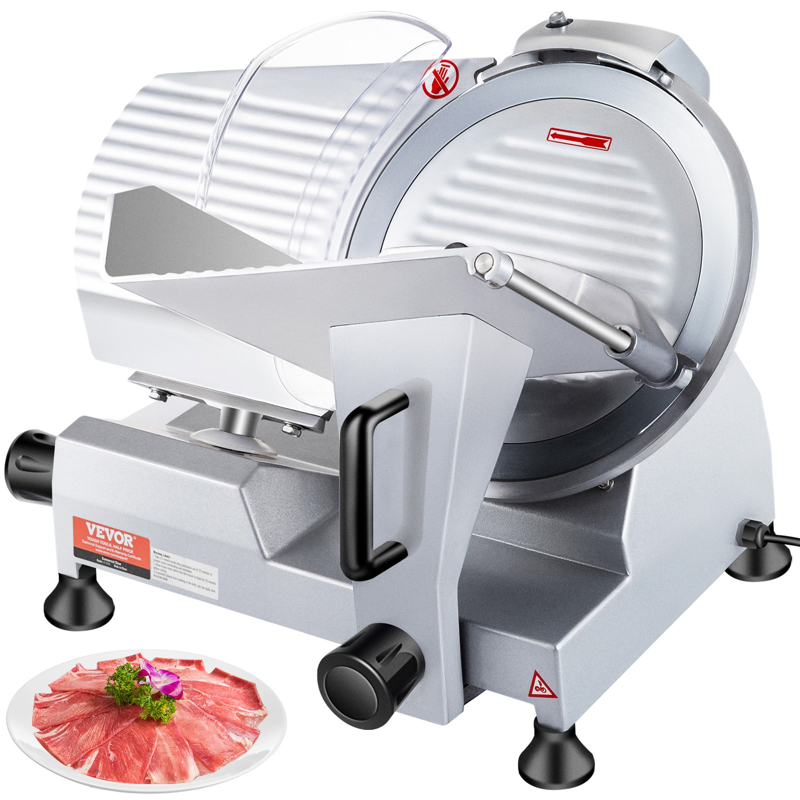 VEVOR Commercial Electric Meat Slicer Deli Food Cutter 12″ Blade 320W 350-400RPM