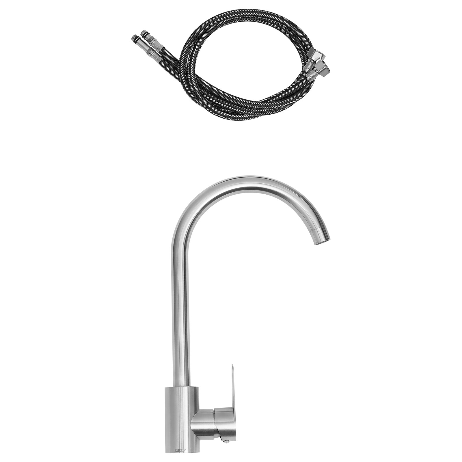 Commercial Kitchen Sink Prep Table with Faucet 304 Stainless Steel 1 Compartment