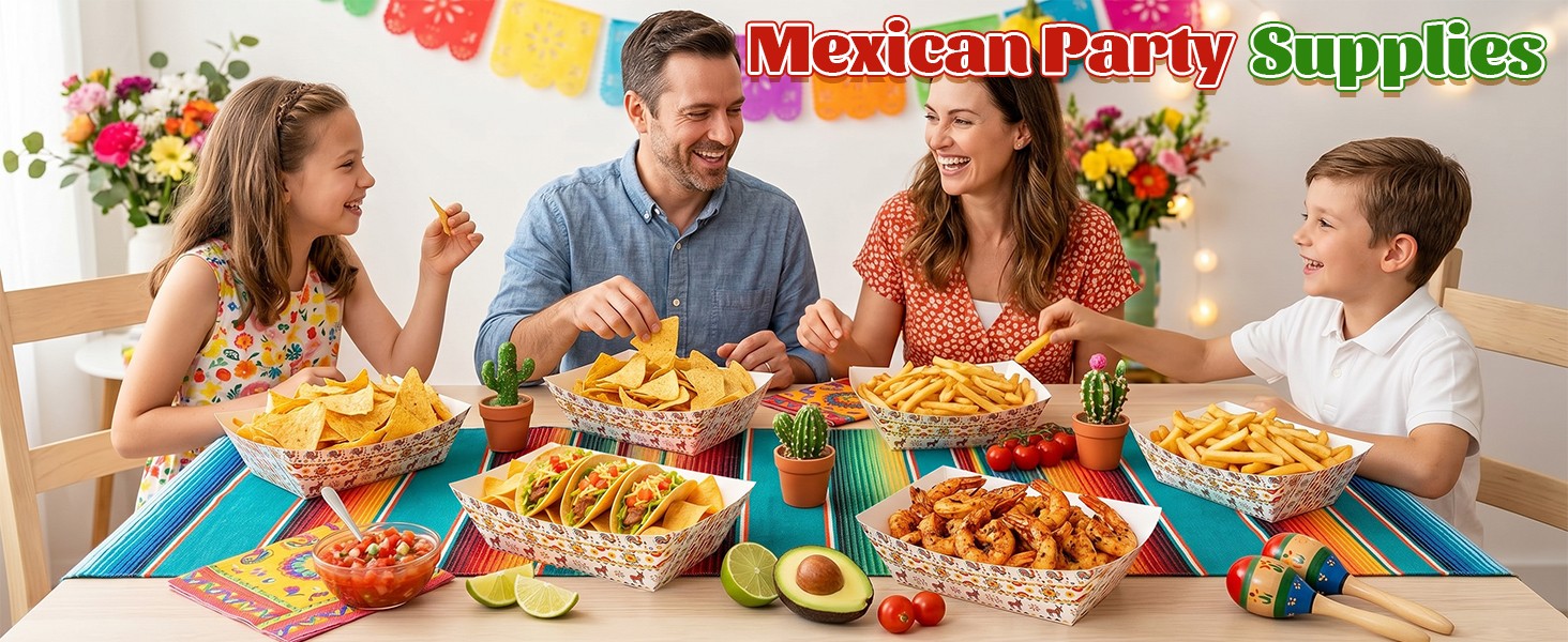 100 PCS 2LB Paper Food Boat Trays, Disposable Mexican Nacho Trays Fully