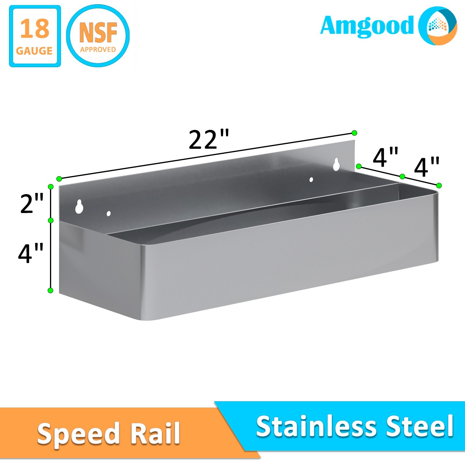 22 in. Abreast Double Tier Stainless Steel Speed Rail Rack