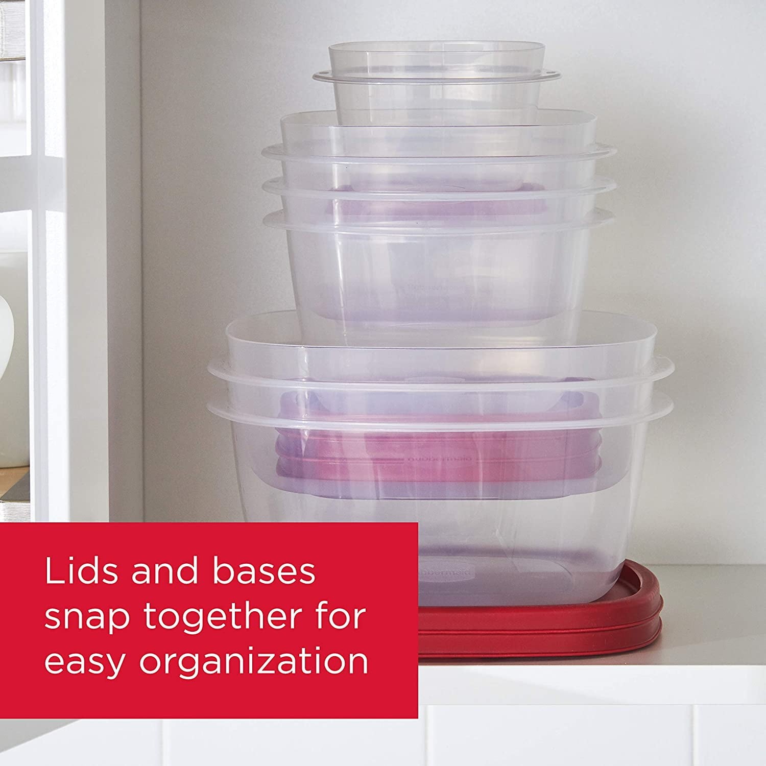 Rubbermaid EasyFindLids 40 Piece Food Storage Containers Vented Lids Set Red New