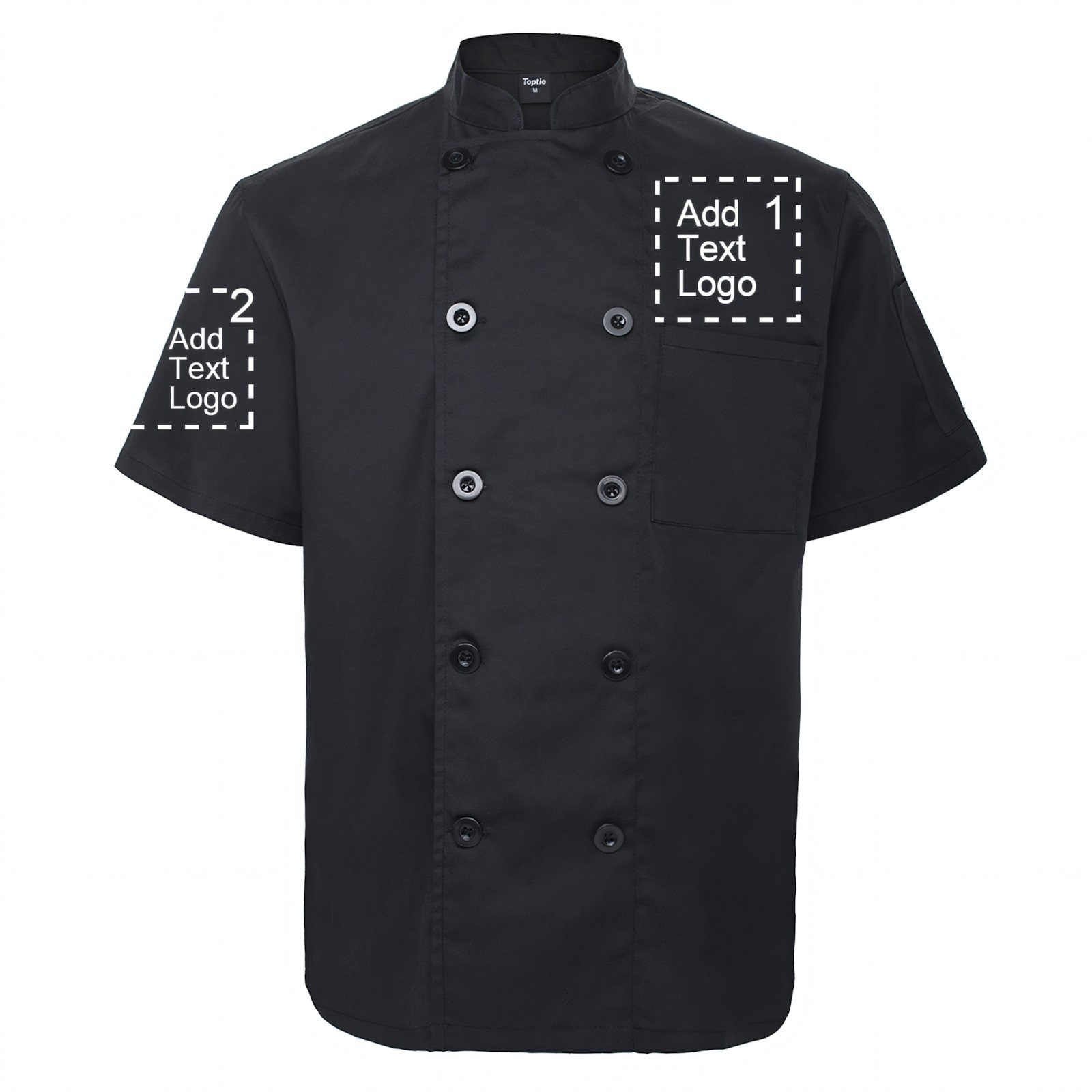 Custom Chef Coat PRINTED Personalized Short Sleeve Chef Jacket Work Uniform