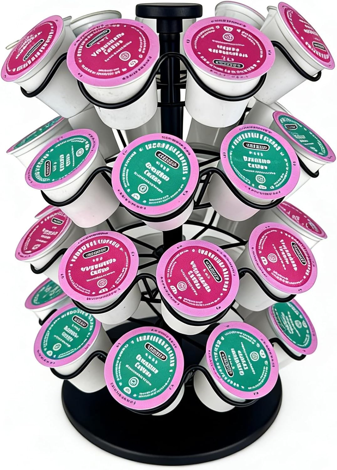 360° Rotating Coffee Pod Holder, Metal sule Stora Organizer for K-Cup