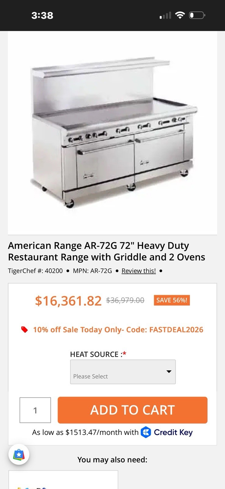 American Range 60 inch Heavy Duty Restaurant Range Griddle and 2 Ovens READ PLZ