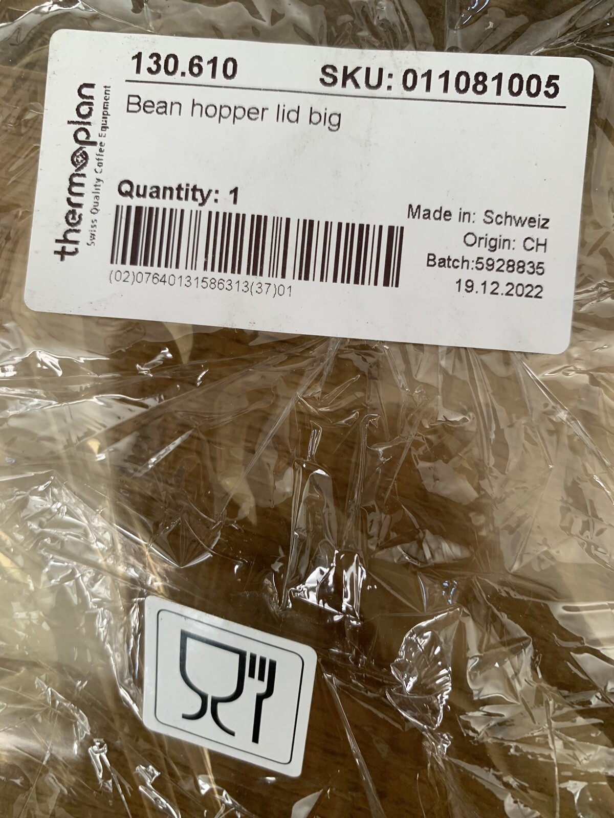 Thermoplan Mastrena II Big Bean Hopper Lid 130.610