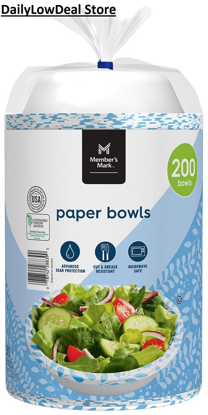 Ultra Snack/Dip Paper Bowls, Microwave Safe – Soak Protection (12 Oz., 200 Ct.)