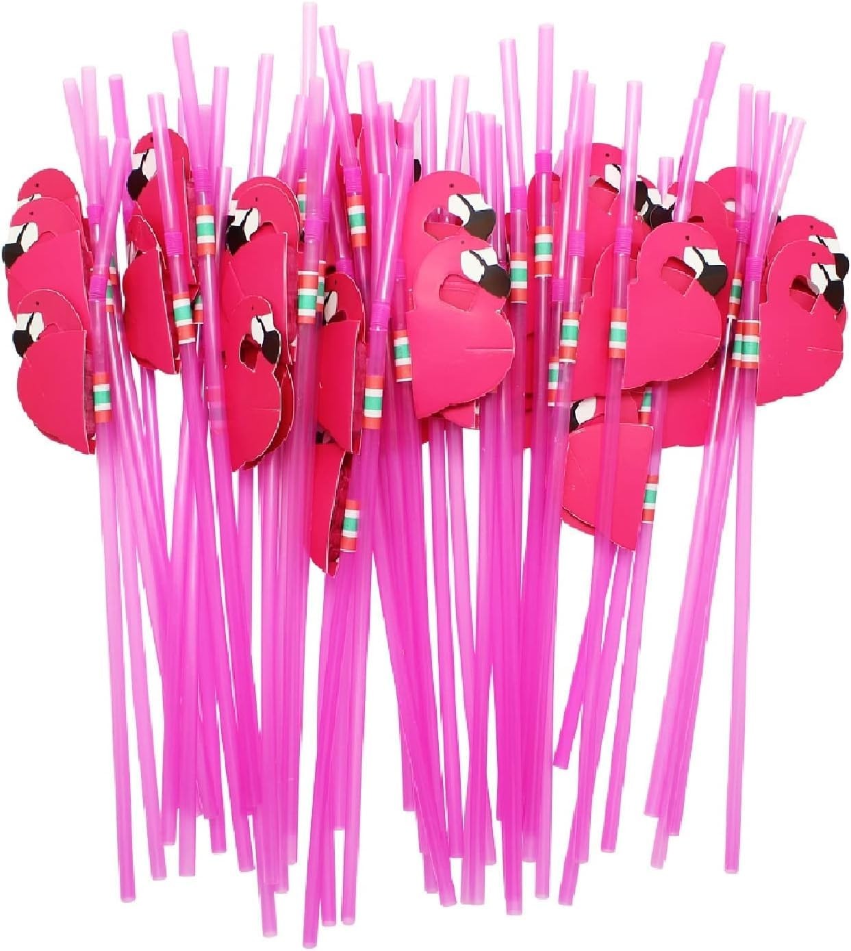 50 Pcs Flamingo Straws Flamingo Drinking Straws Bachelorette Straw Bendable