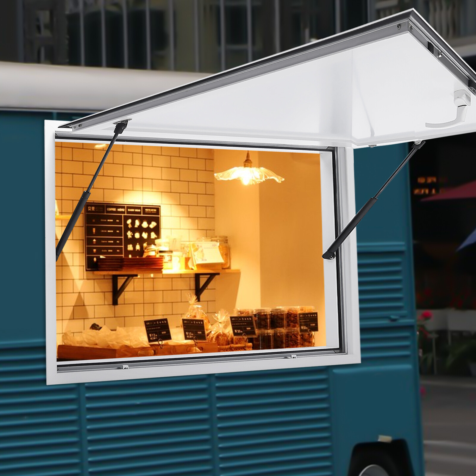 48″L x 32″W White Concession Stand Window Trailer Serving Window Waterproof