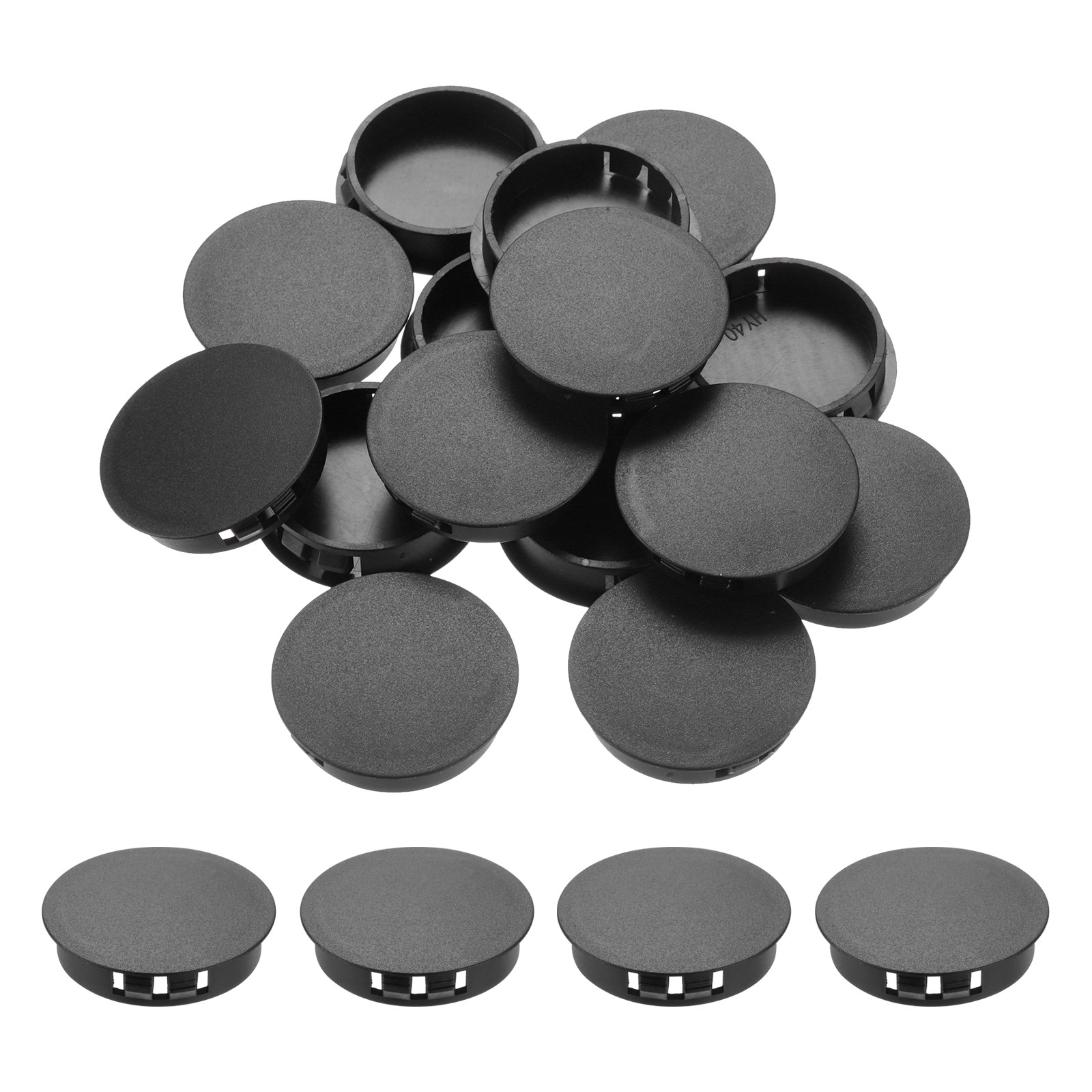 32Pcs 38mm(1 1/2′) Black Nylon Plastic Round Locking Hole Plugs Insert End Caps