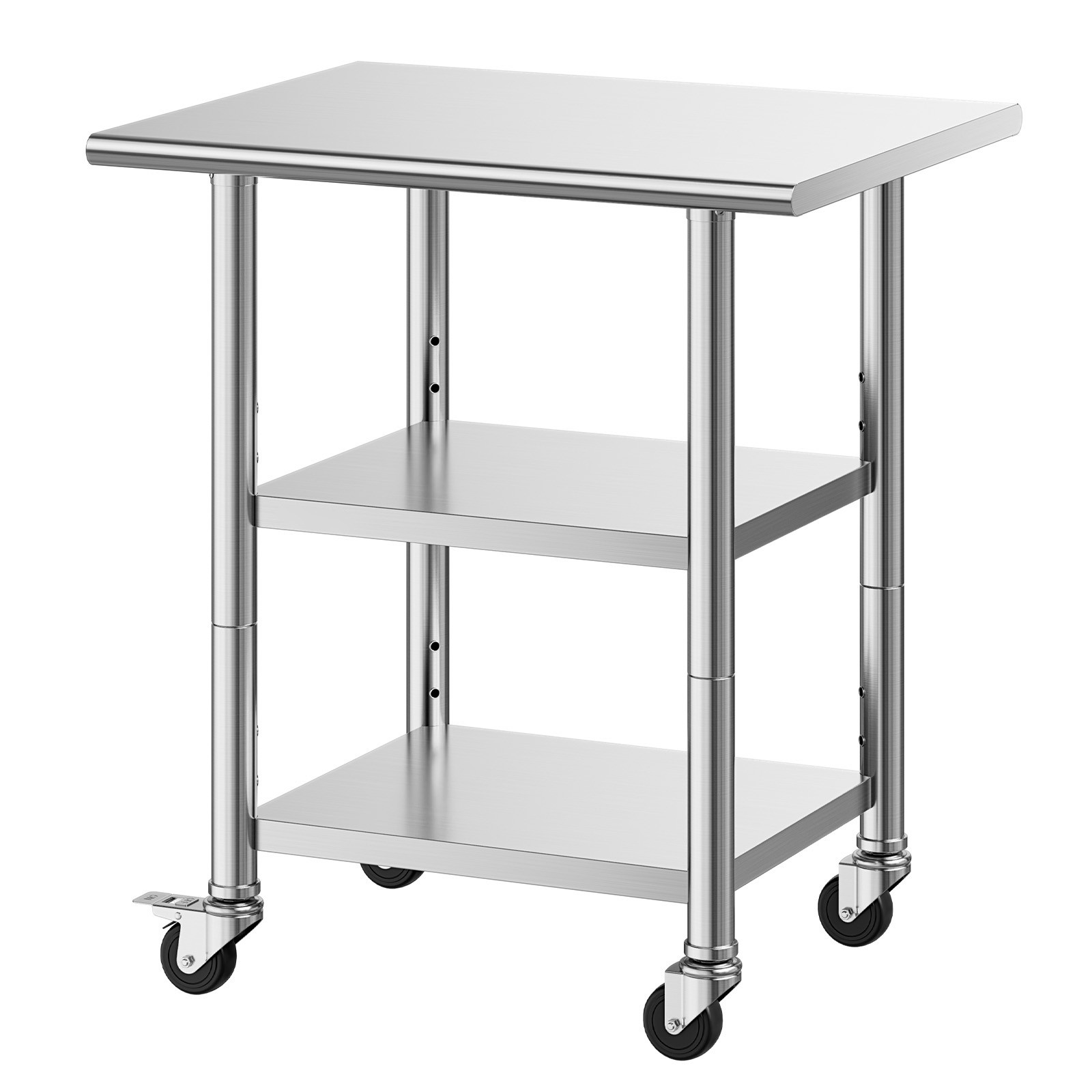 Uimoso Commercial Stainless Steel Kitchen Prep Table, 24×30 Inch, 3 Shelves