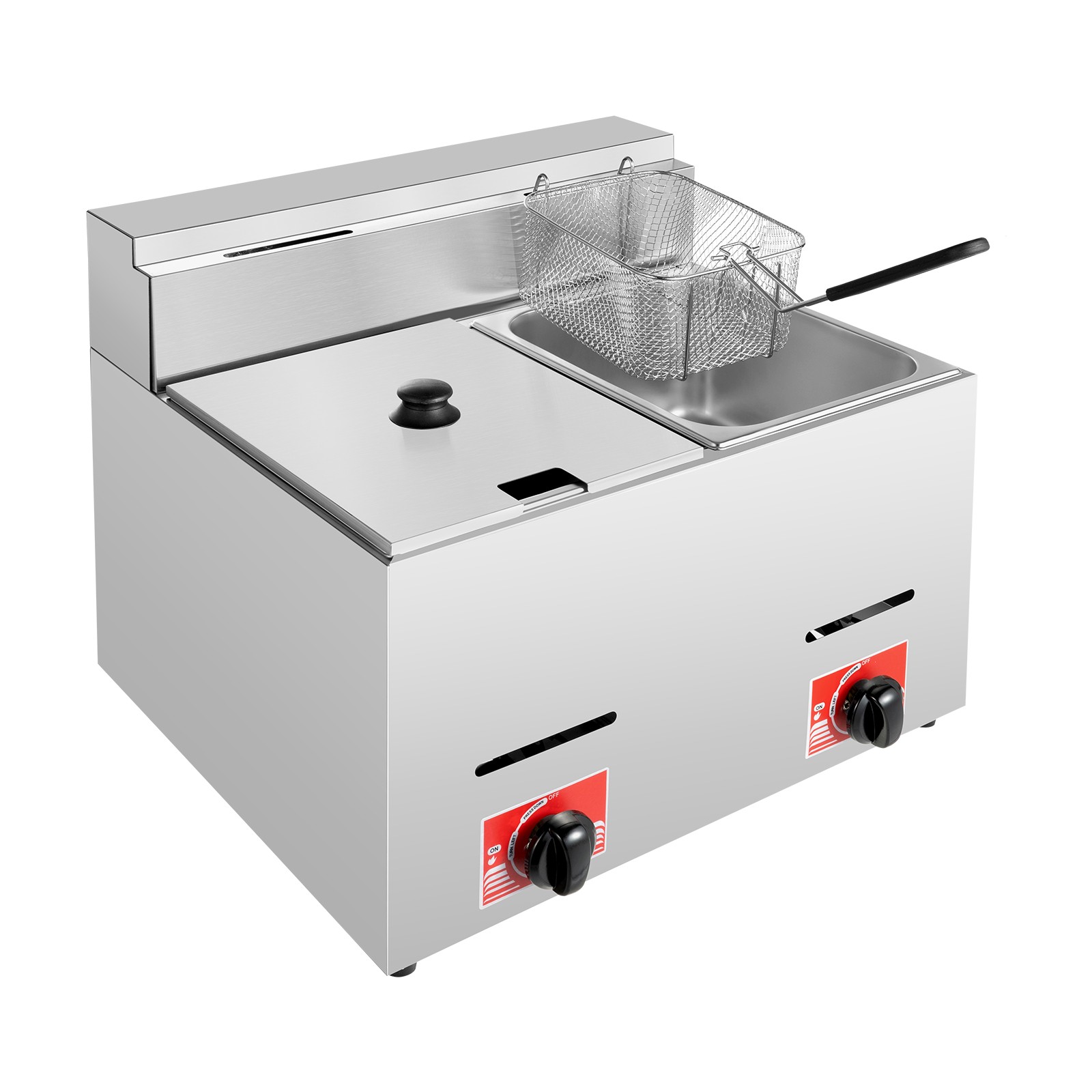 Commercial Propane Deep Fryer Countertop 12L Gas Fryer 2 Well LPG Gas Fryer