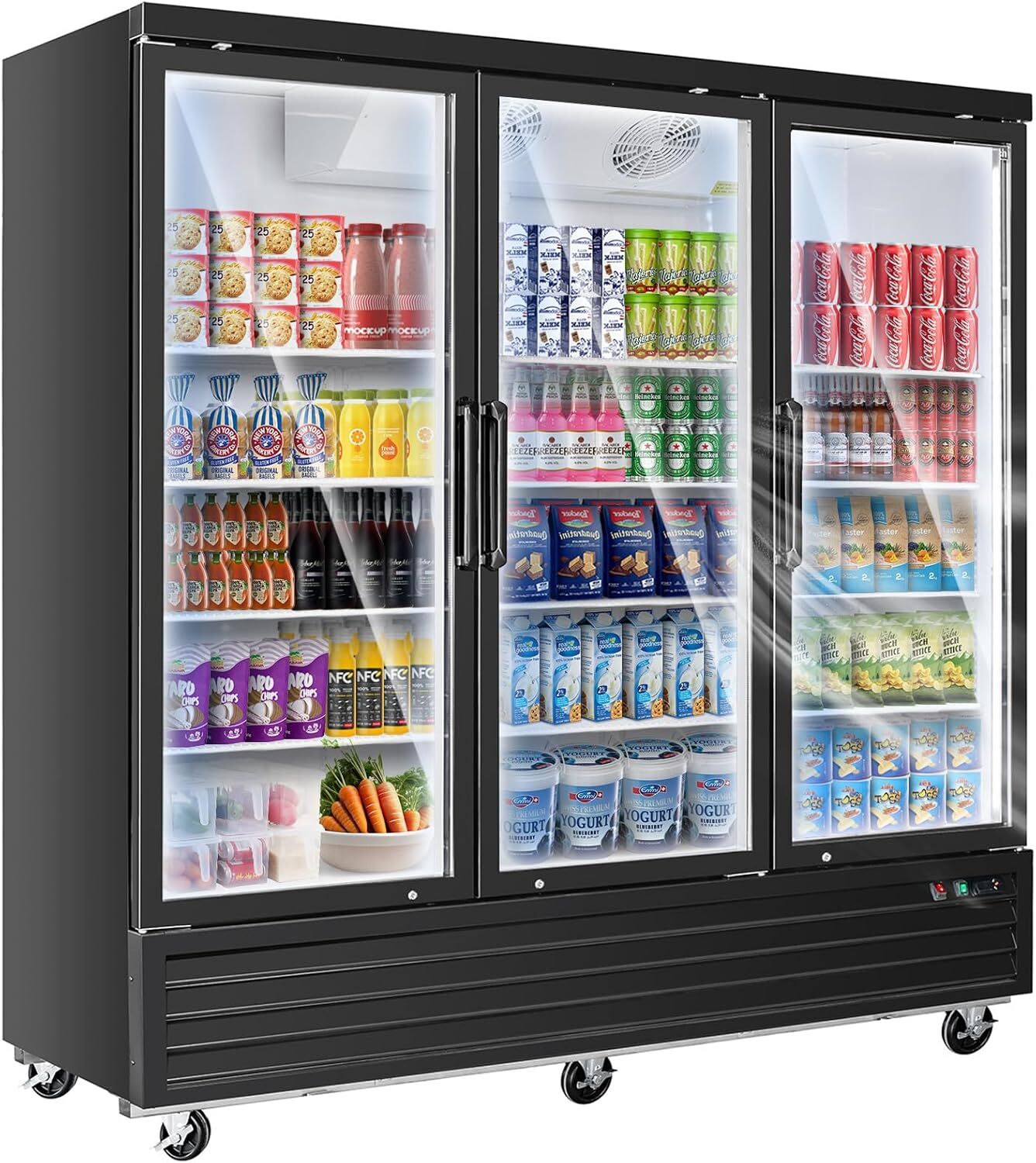 62 Cu.ft Commercial Glass Door Merchandiser Beverage Refrigerator Display Cooler