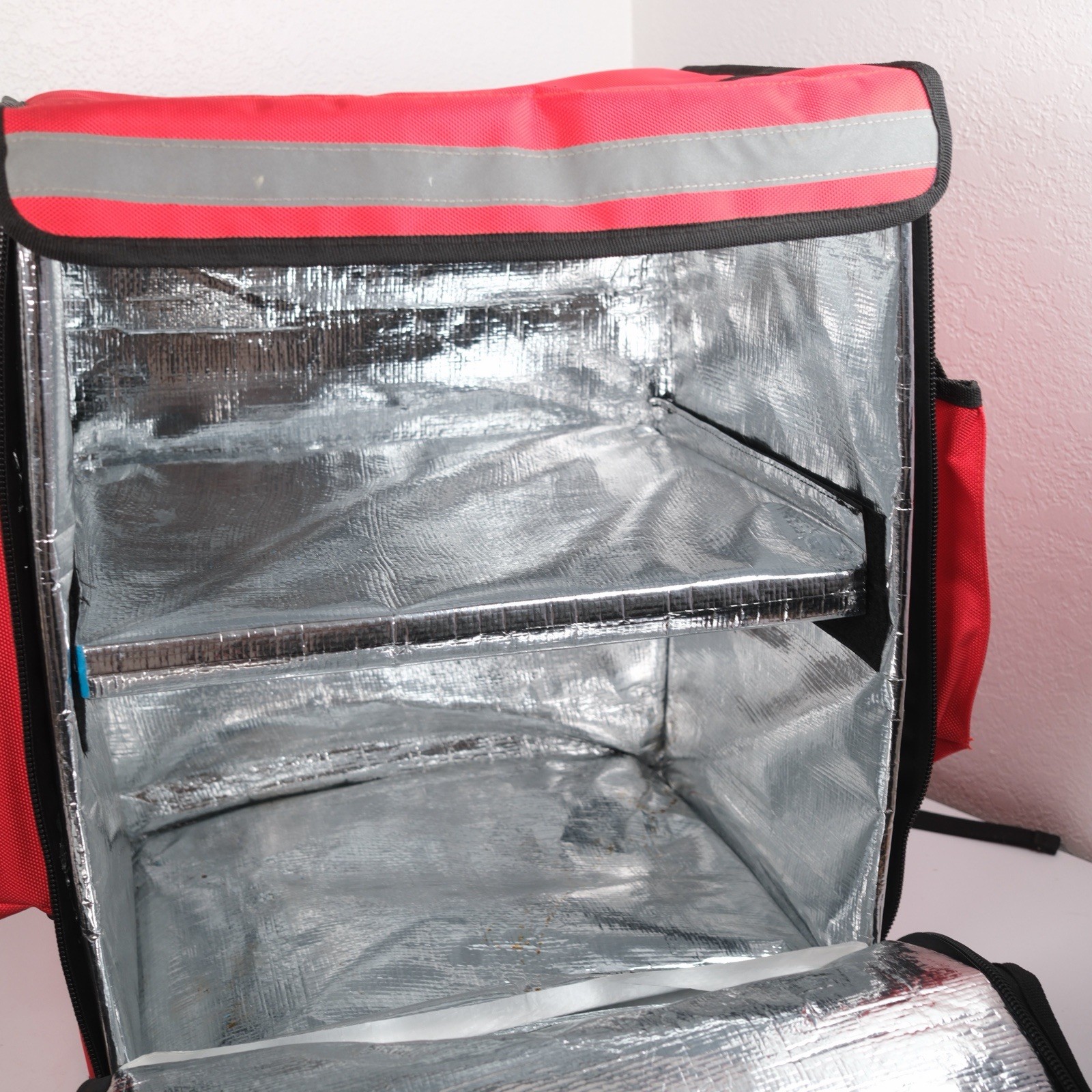 DoorDash Insulated Delivery Backpack Thermal Cooler Shelf Food Bag Red Staff