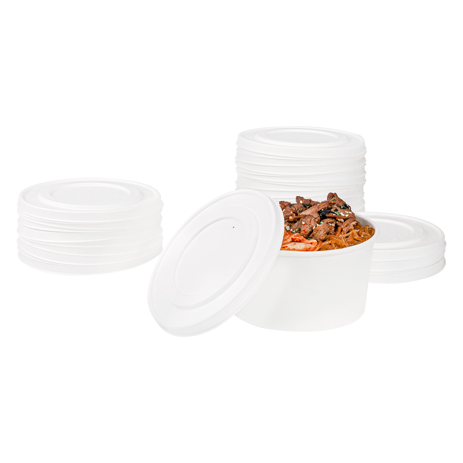 Karat Earth Fiber Paper Flat lid for 24-32 oz Paper Container (142mm) – 600 pcs