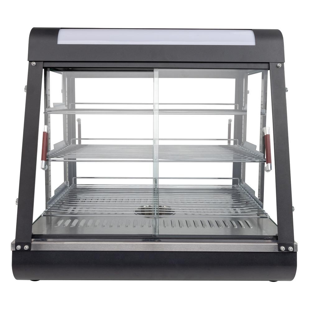 3 Tiers Commercial Food Warmer Display Countertop Pizza Heated Show Case w/Bulb