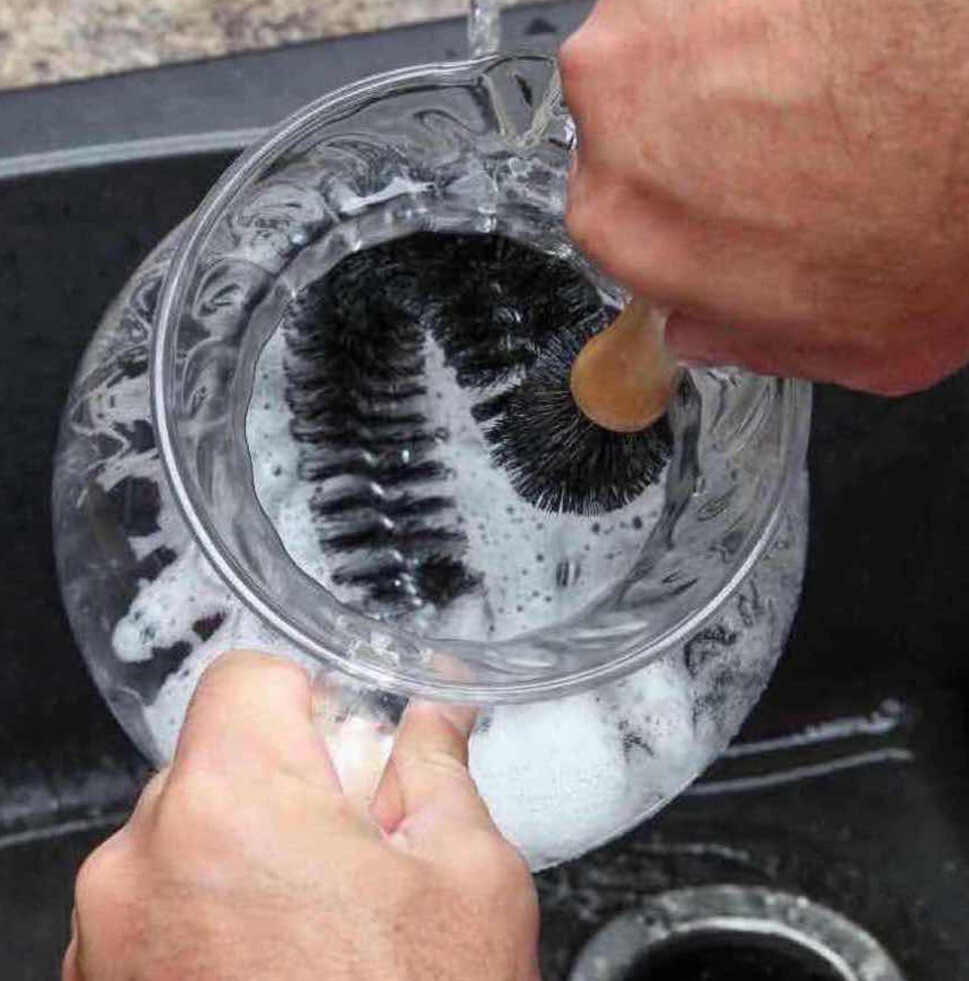 Coffee Pot Brush For Glass Decanter Coffee Pot Bowl Carafe Curved Scrub Clean