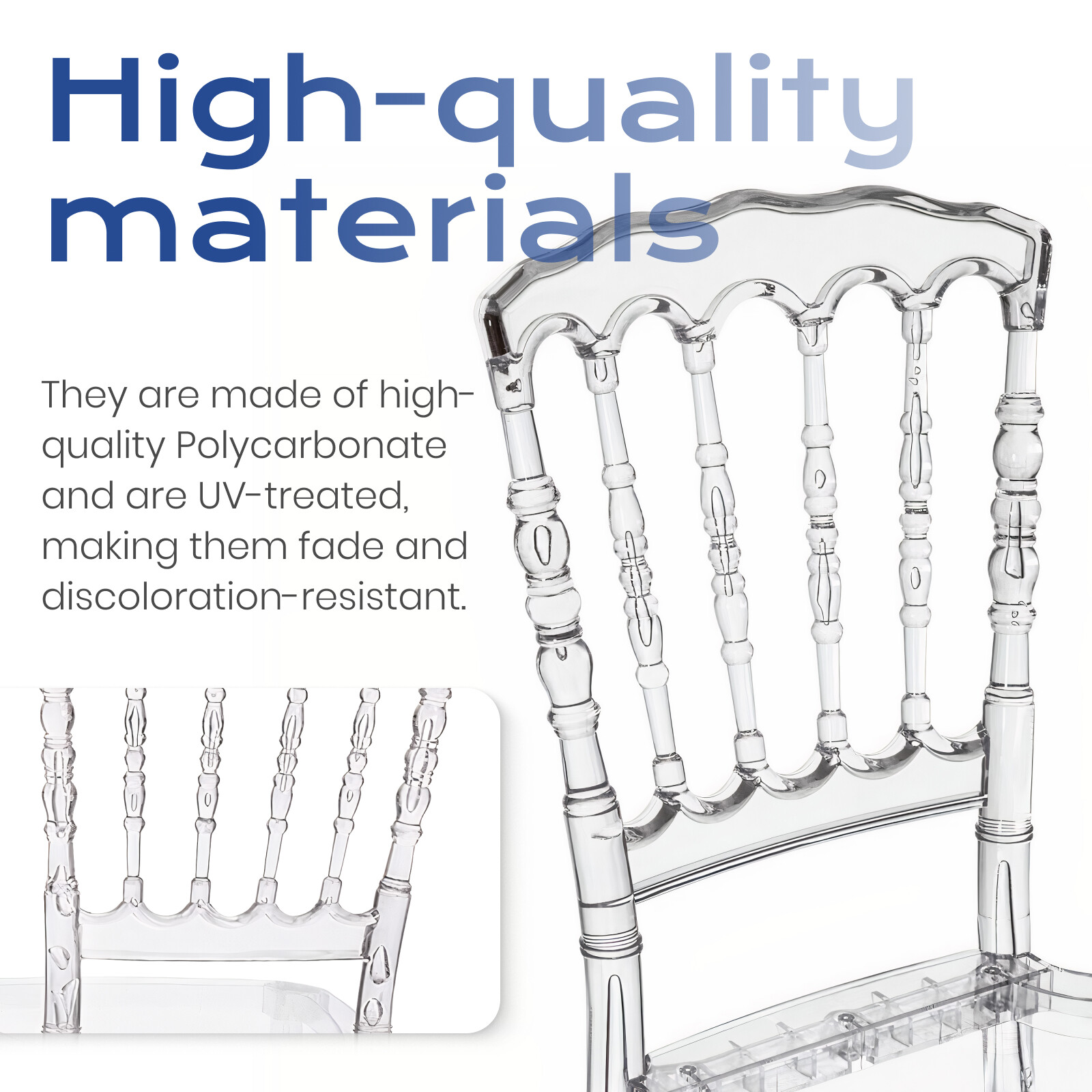 Clearance Set of 4 Ghost Acrylic Transparent Clear Stackable Dining Chairs