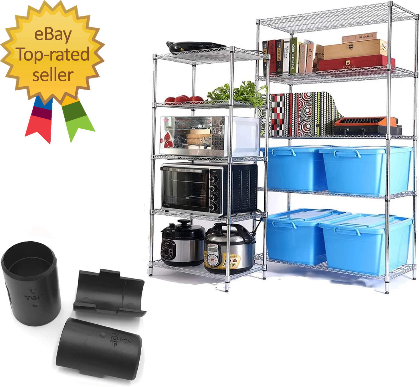 Wire Shelving Shelf Lock Clips Replacements for 1″ Post Metal Shelving Sleeves