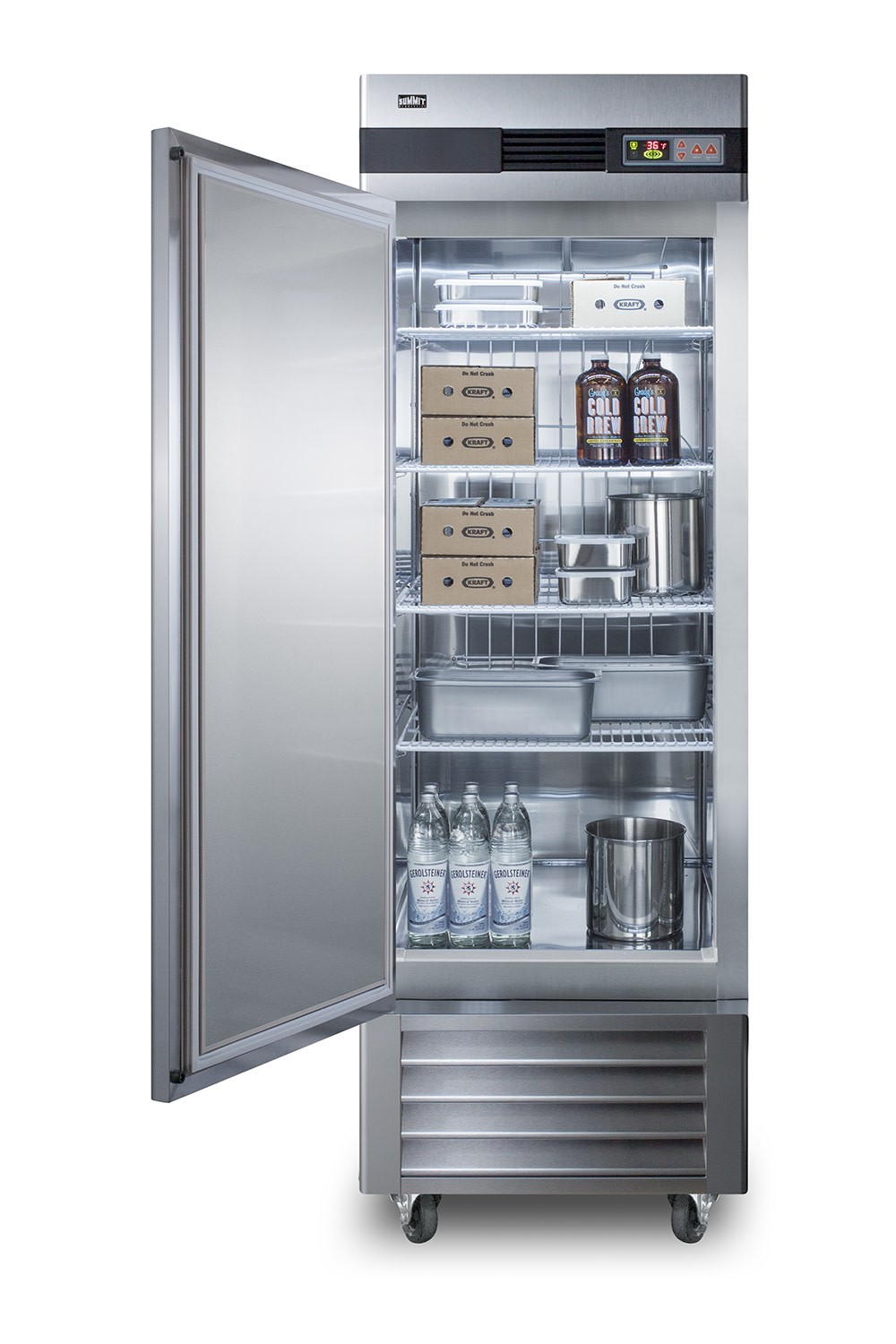 Summit SCRR232LH 28″W 23 Cu. Ft. Commercial Reach-In Refrigerator – Stainless