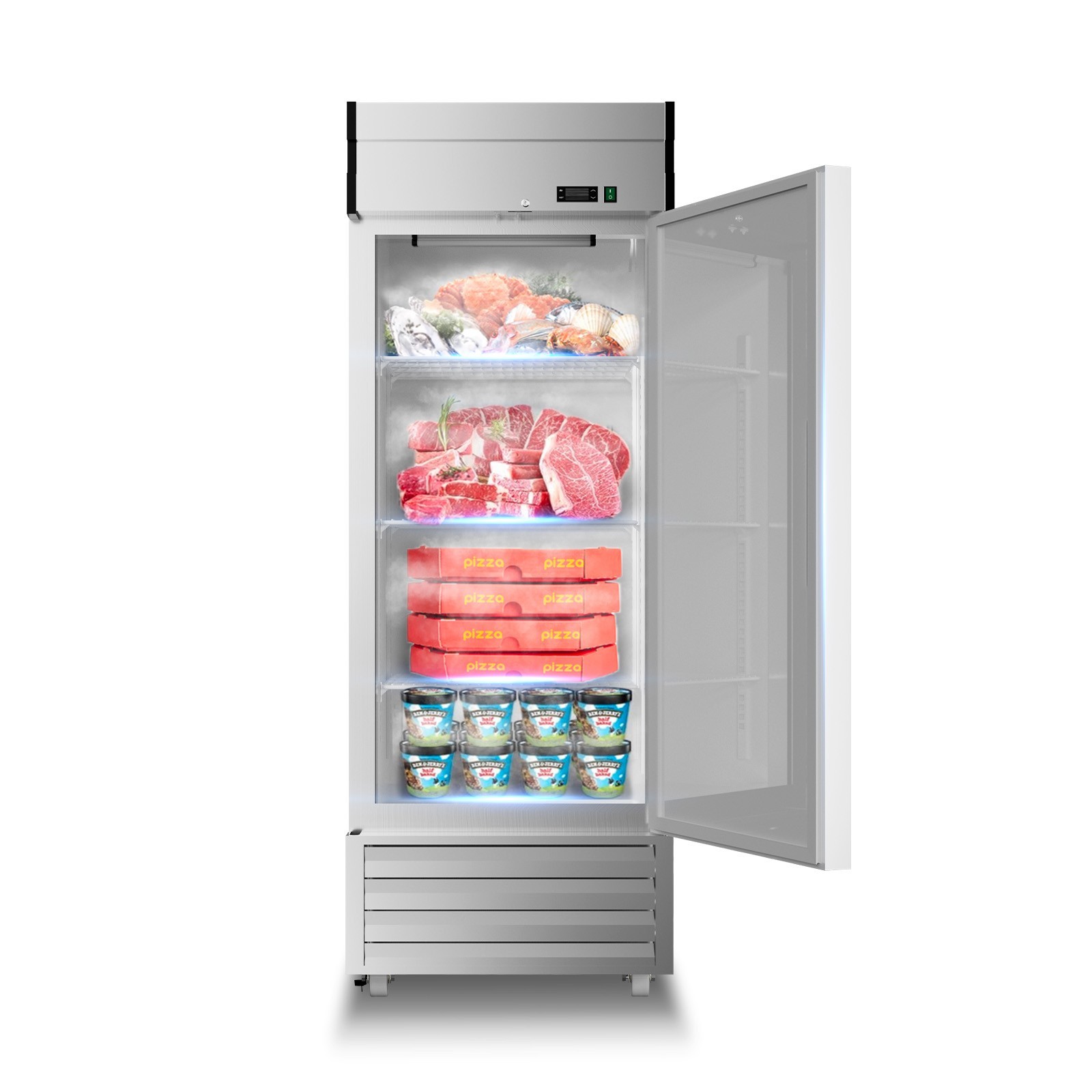 NEW Commercial 1 Door Merchandiser Reach In Stainless Steel Freezer 23 Cu.Ft