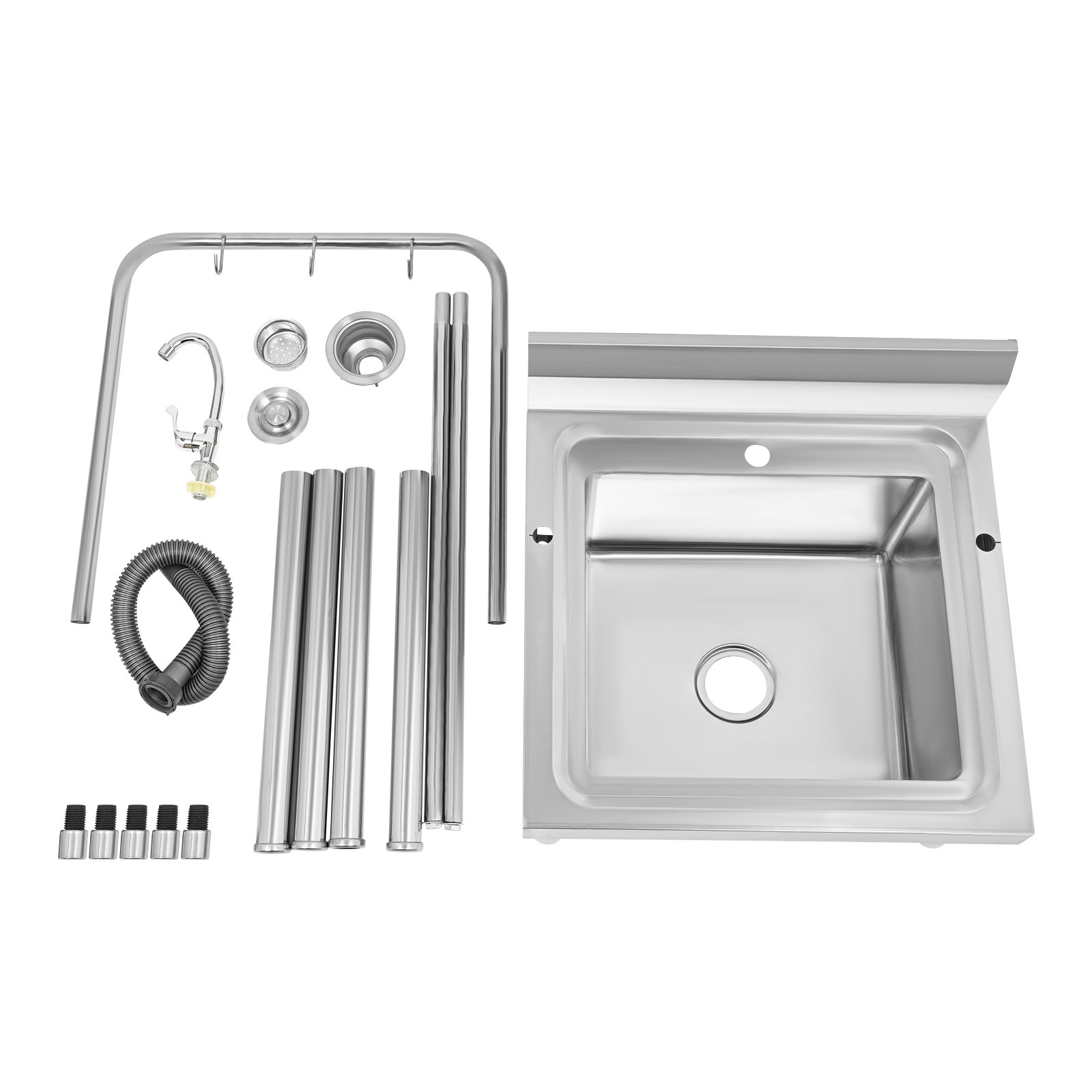 Commercial Mop Sink Stainless Steel Floor Mop Sink with Hanging Rod and Hook
