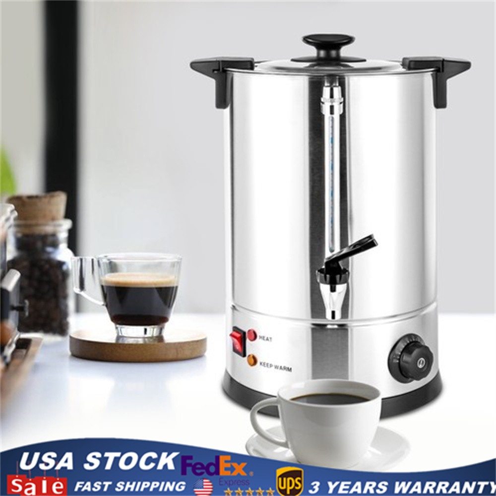 12L Coffee Urn Machine Maker Big Office Commercial Hot Water Stainless Steel NEW