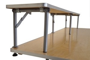 Folding Table Riser 4ft Wood Bar Top with Clamps for Wooden Rectangular Tables