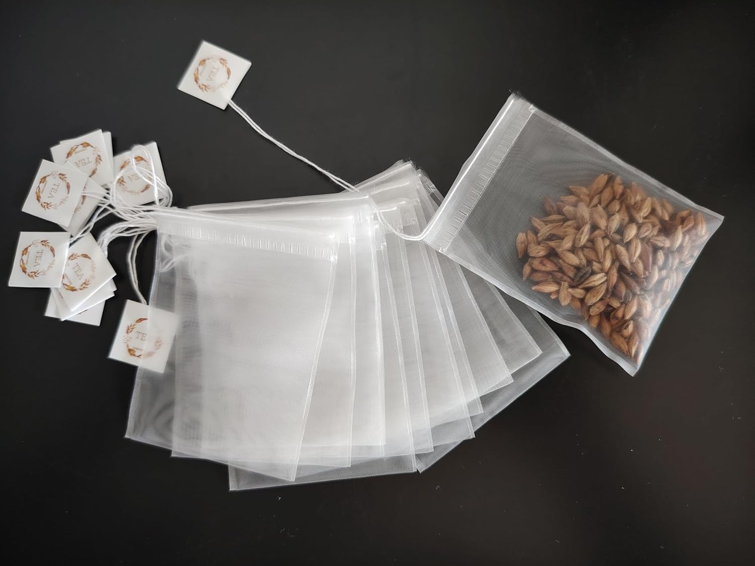 50 Pcs Empty Tea Bags for Loose Leaf Tea, Coffee, & Spices With Dstring