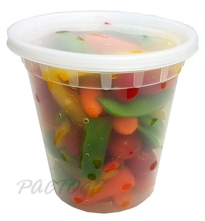 240 Sets – 24 oz. Plastic Deli Food/Soup Container Heavy Duty Microwavable Tubs