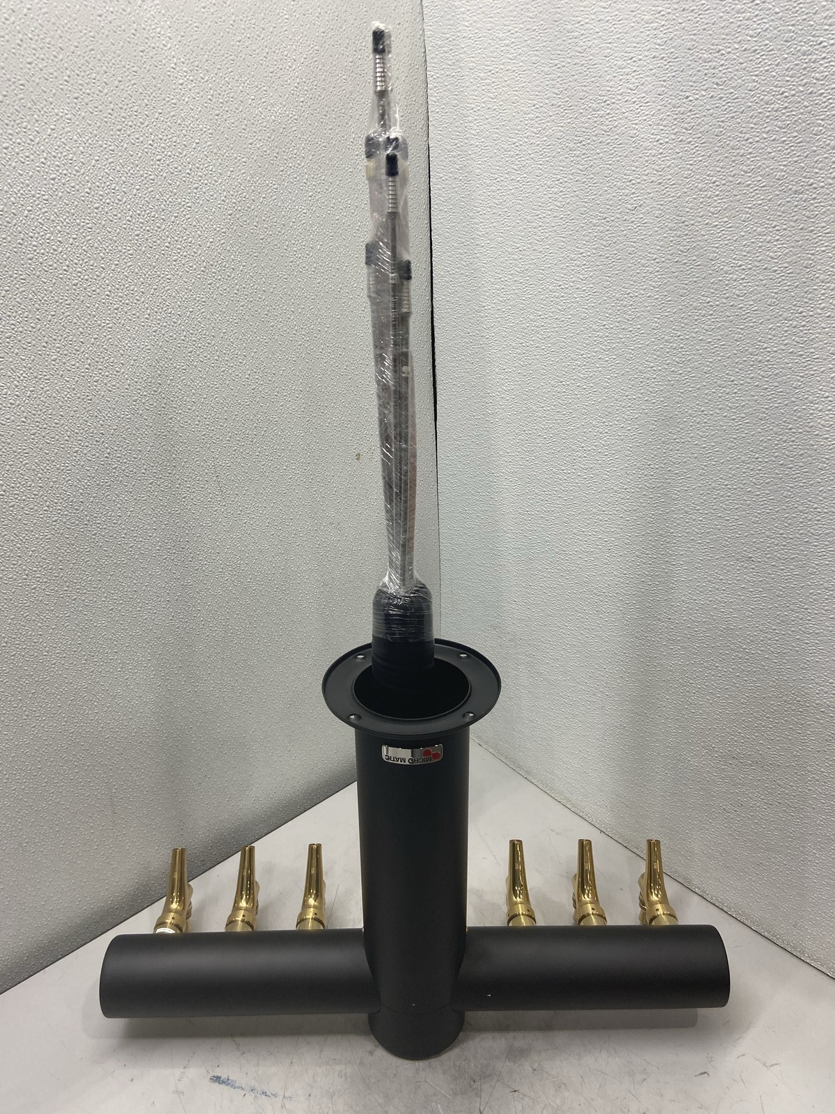 Micro Matic Metropolis “T” Tower 6 Faucet Powder Coat Matte Black METRO-T-6MBKR