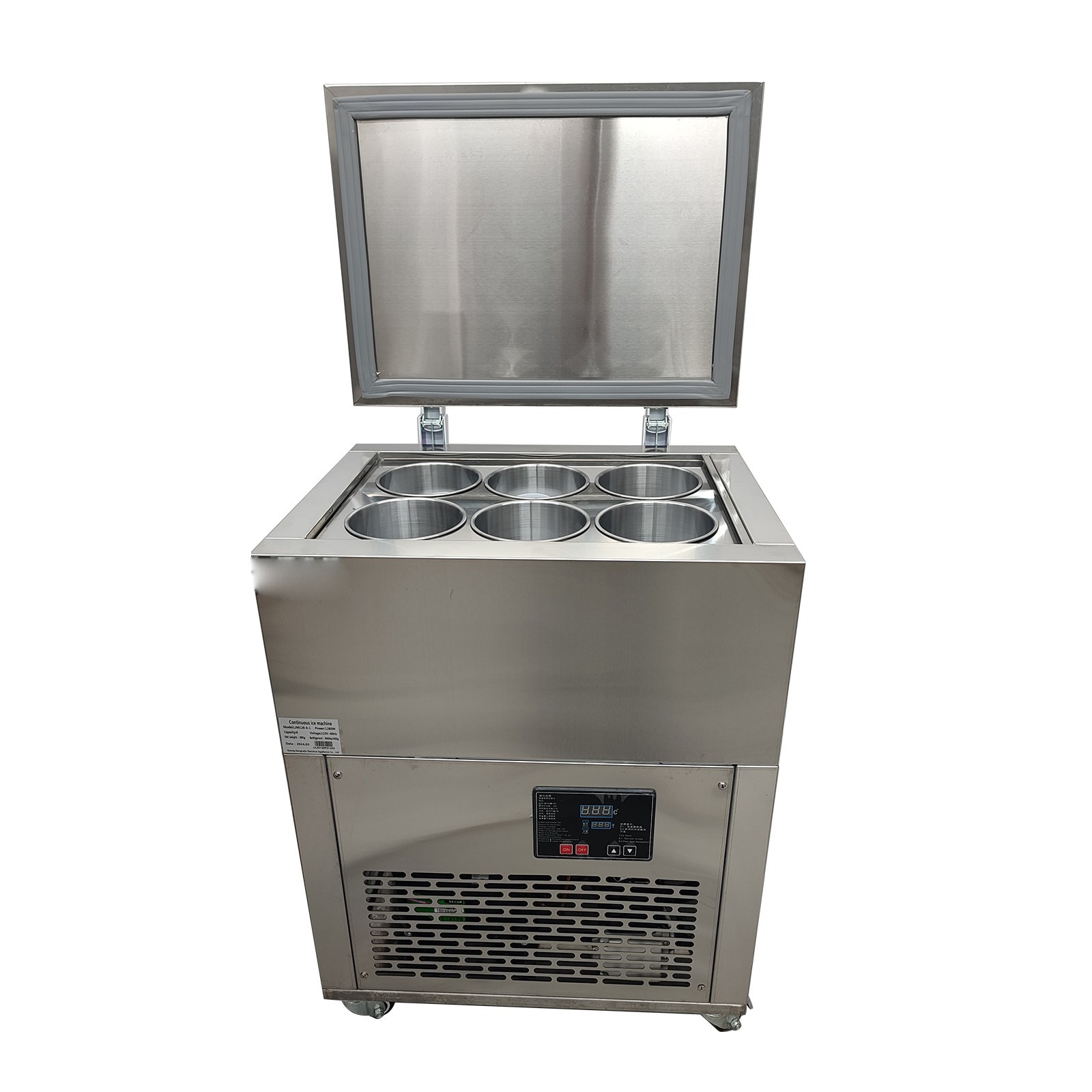 6 Buckets Snow Ice Making Machine Automatic Cylindrical Air Cooling Commercial