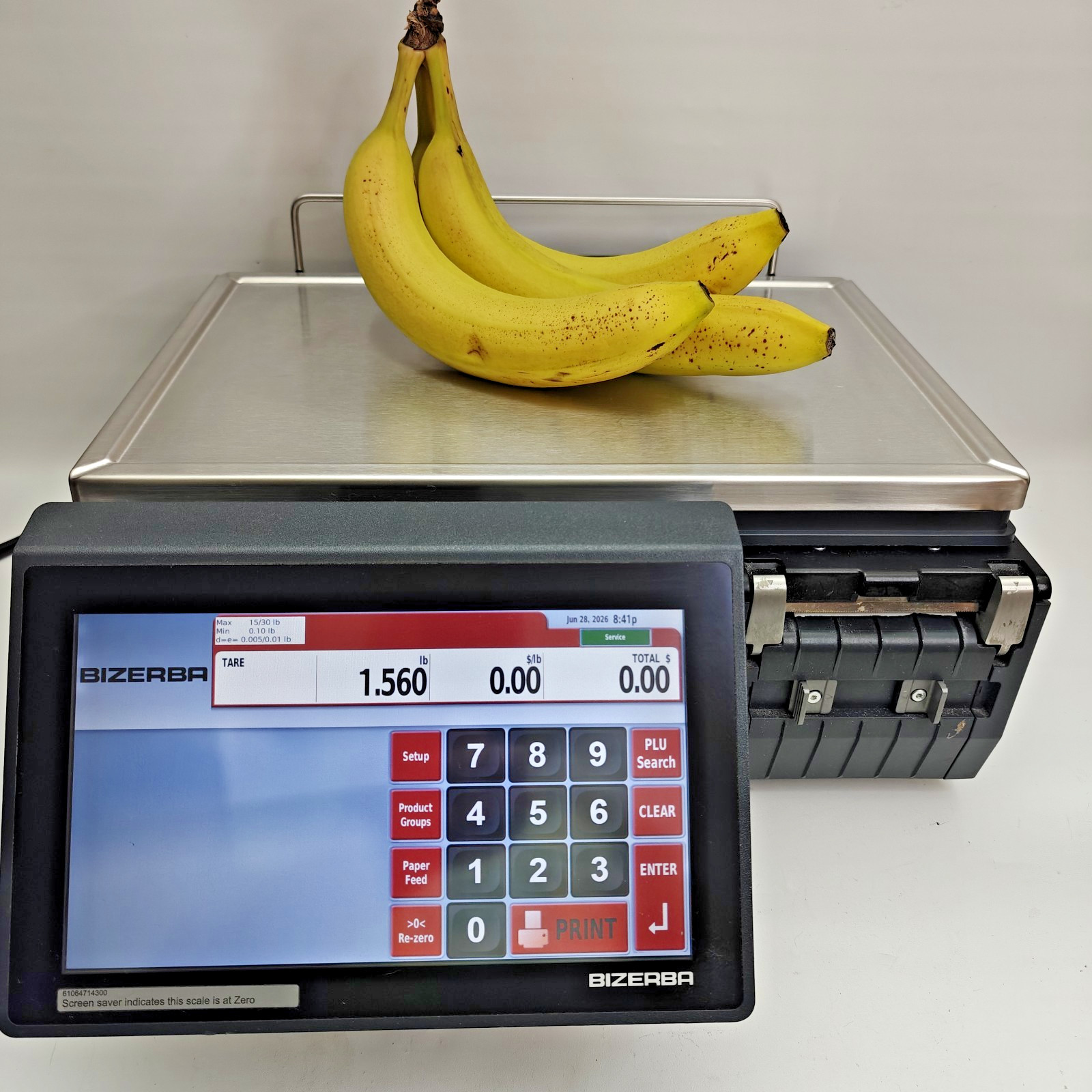 Bizerba XC-100 30 lb Touchscreen Digital Scale w/WiFi & Printer SN 12041707