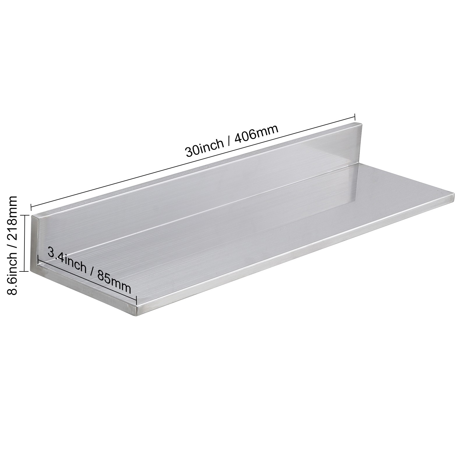 2PCS 30″ x 8.6″ Stainless Steel Wall Mounted Shelf Kitchen Restaurant Shelving