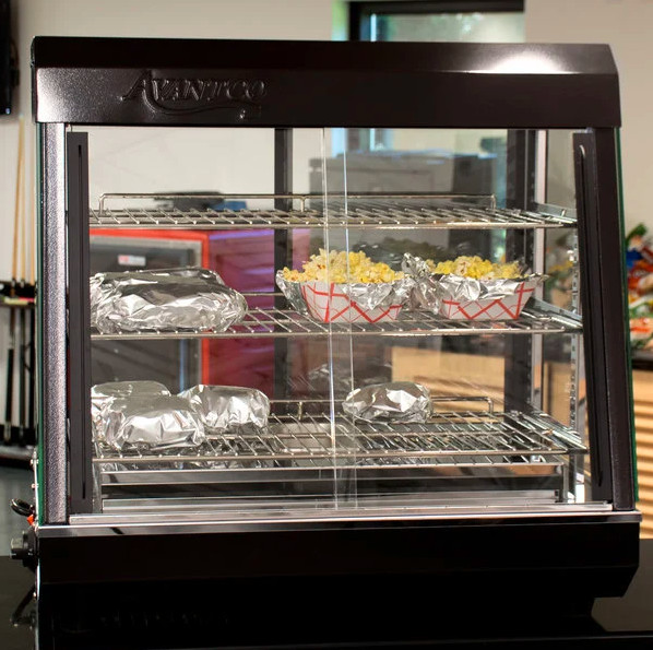 Commercial 26″ Self Full Service 3 Shelf Countertop Heated Display Case w/ Doors