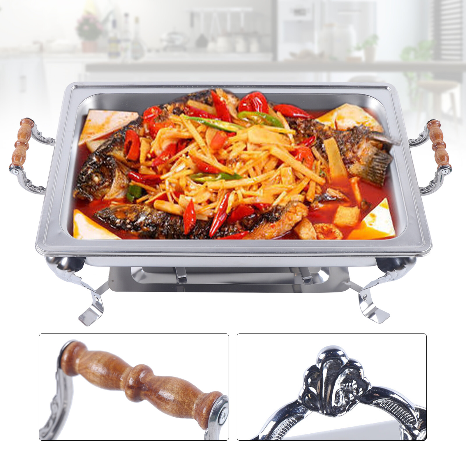 Catering Stainless Steel Chafer Dish Chafing Sets 8 QT Full Size Buffet