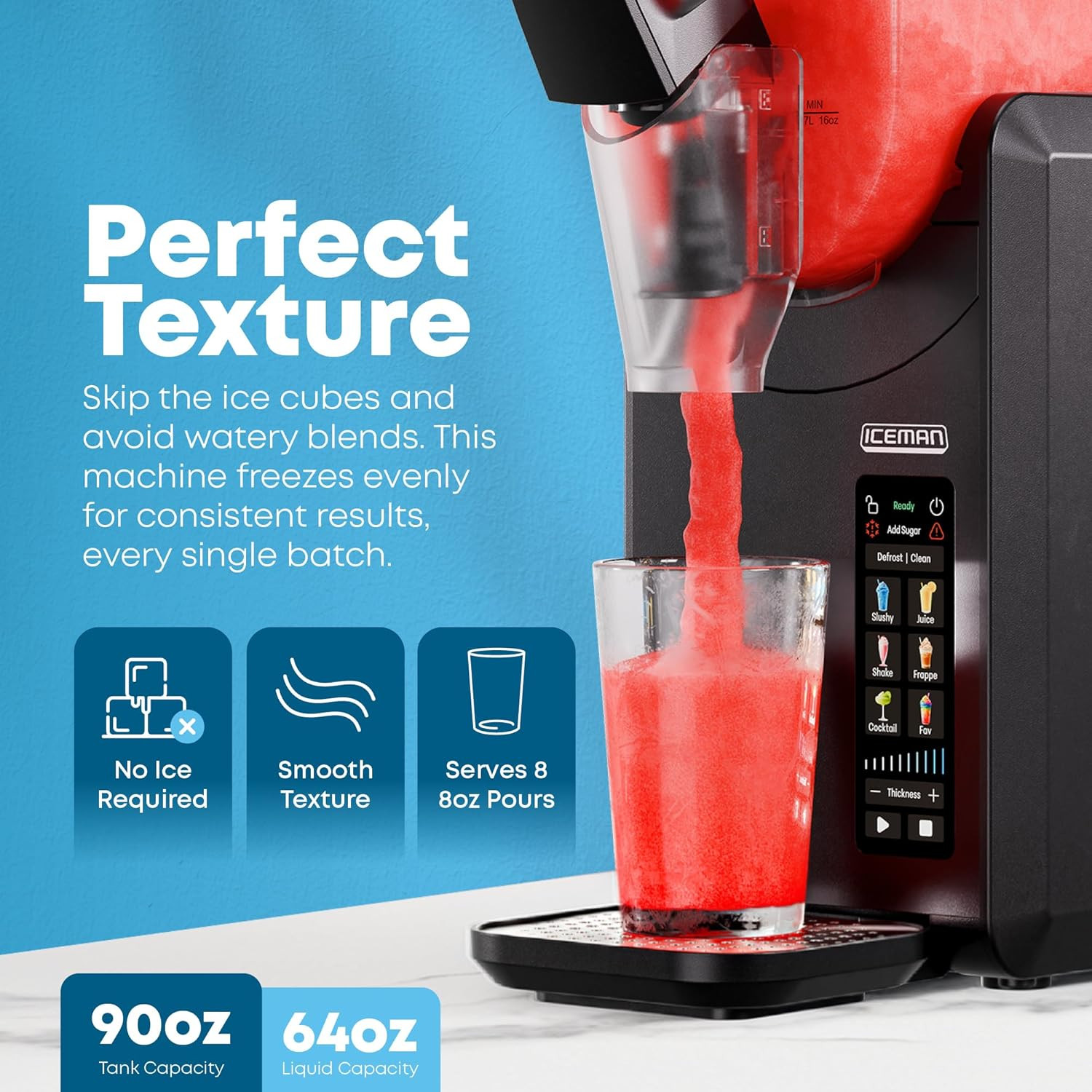 Iceman by Chefman Slush-Ease MAX 90Oz Slushie Machine, 64Oz Liquid Capacity