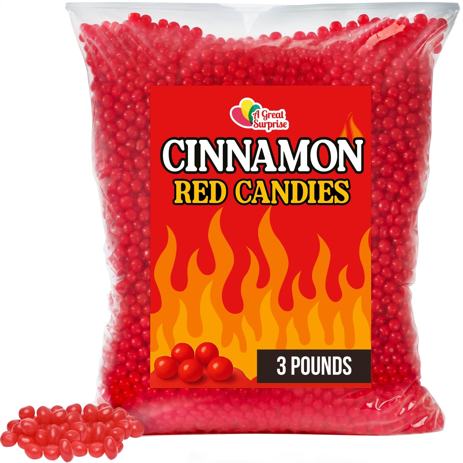 A Great Surprise Red Cinnamon Imperials – 3 Pounds – 3 Pound (Pack of 1),