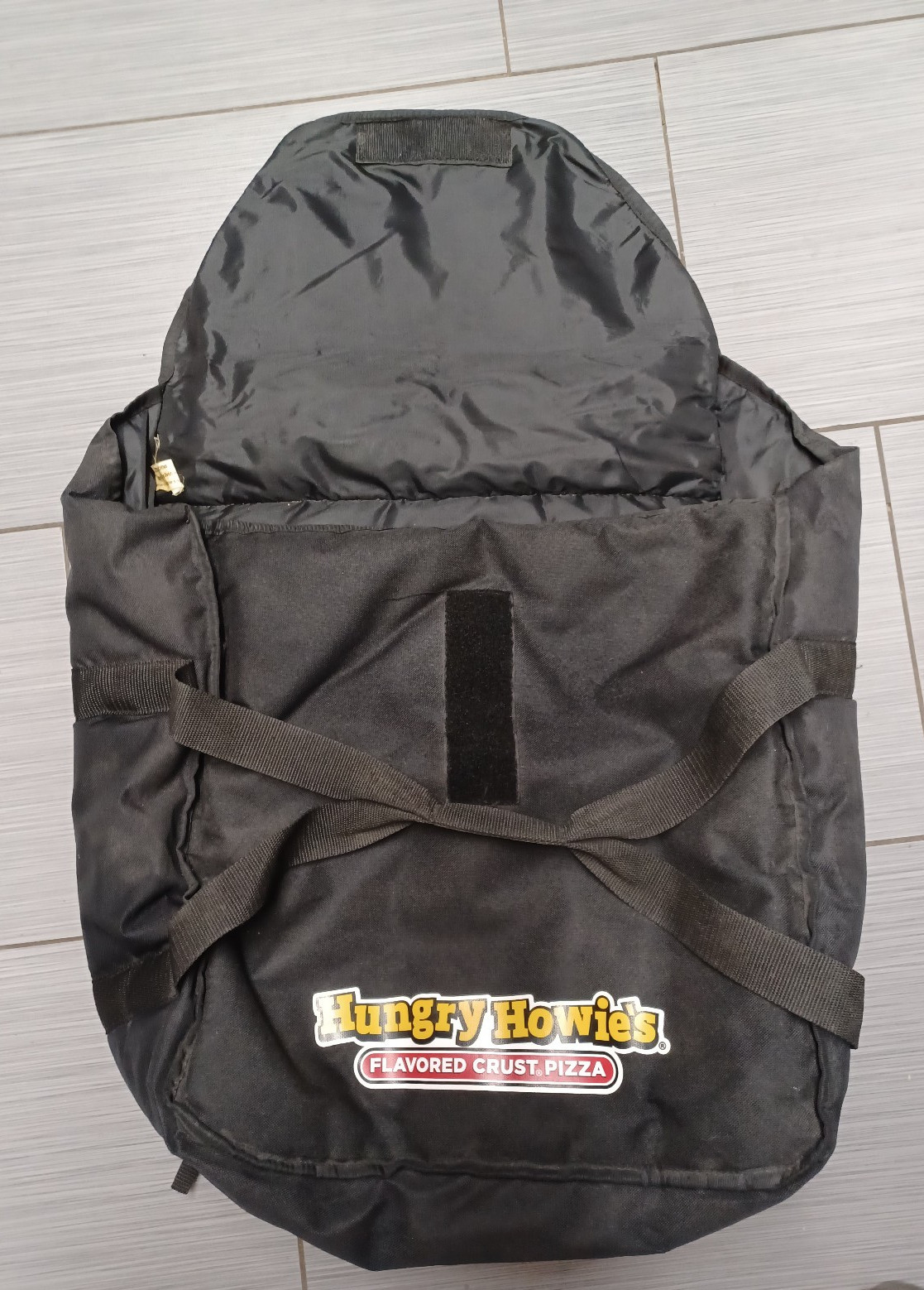 Vtg Hungry Howies Pizza Insulated Delivery Bag Flavored Crust Black Gig use door