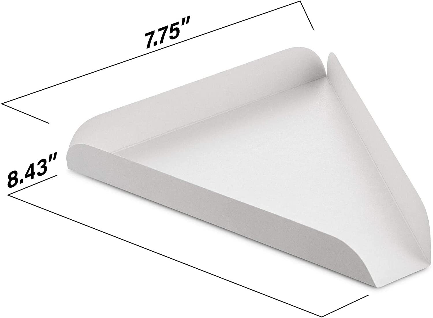 MT Products White Paperboard Single Pizza Slice Tray / Wedge Tray – Pack of 50
