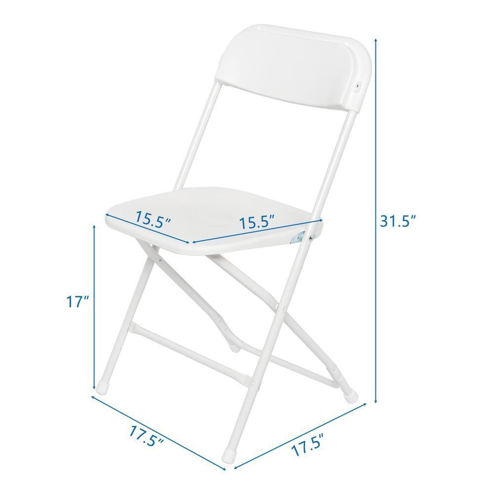 12 Pieces Commercial Plastic Folding Chairs Stackable Picnic Party Dining Seats