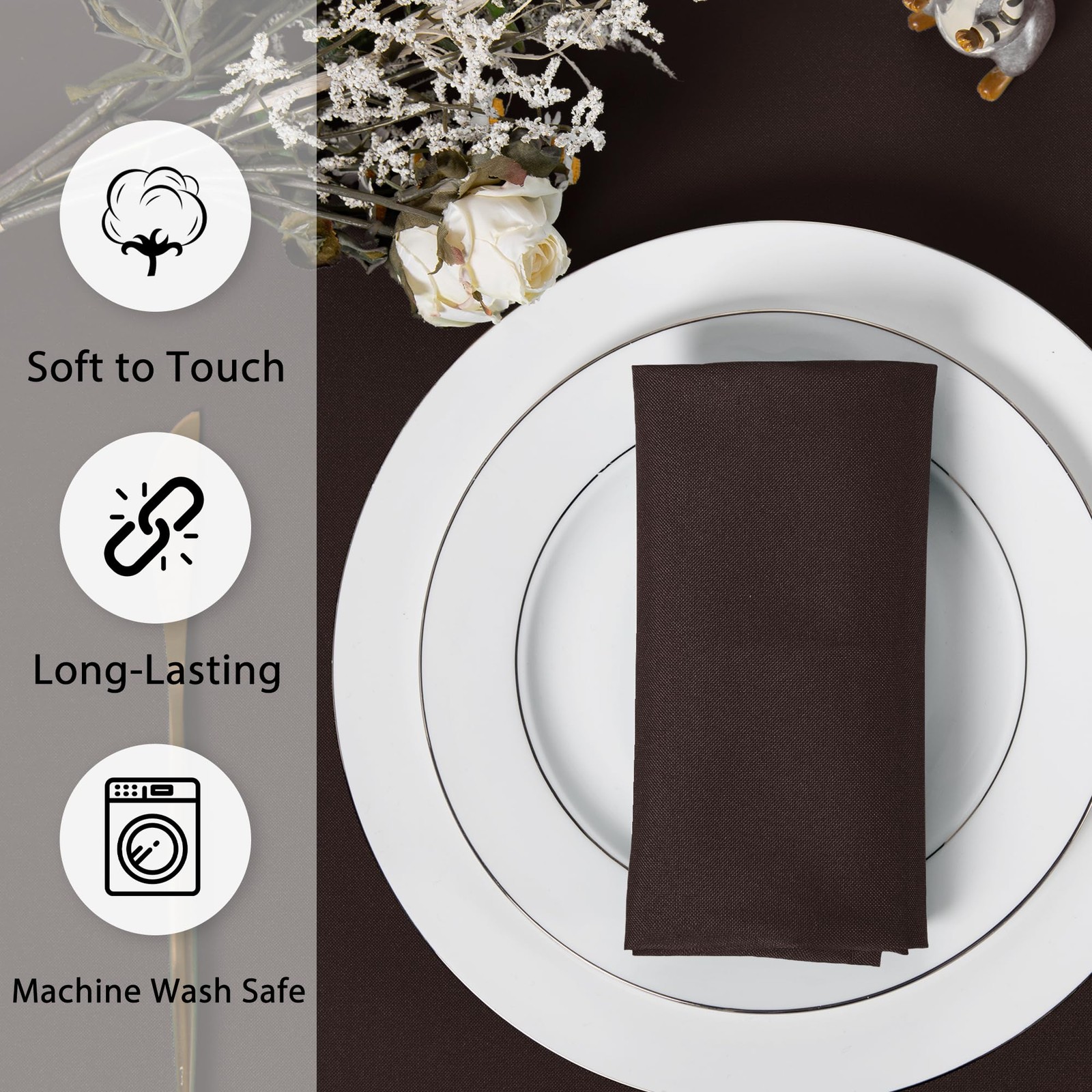 Dwcn Cloth Napkins Set Of 12 18 X 18 Inch Washable Polyester Dinner Napkins